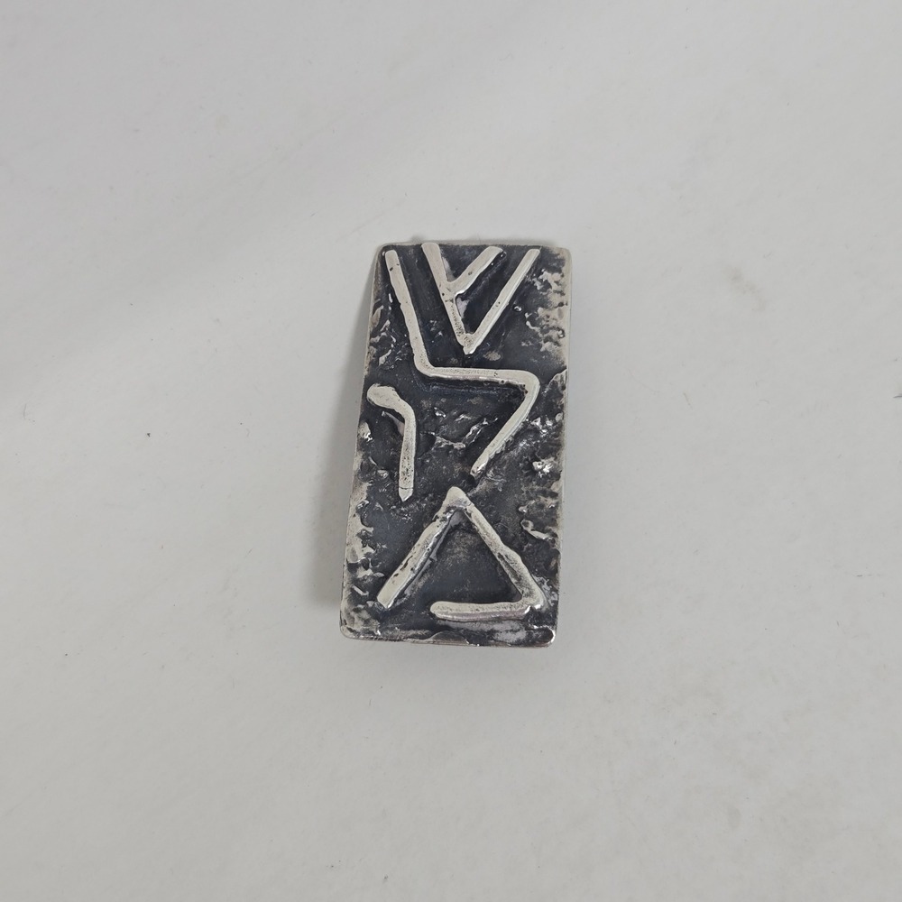 K. Pfeffermann Sterling Silver Brutalist Brooch Pendant Israel Modernist 15.5g